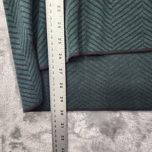 Calvin Klein Sweater Womens M Green Black Zig Zag Cowl Neck Pullover Casual Cozy - Picture 10 of 11